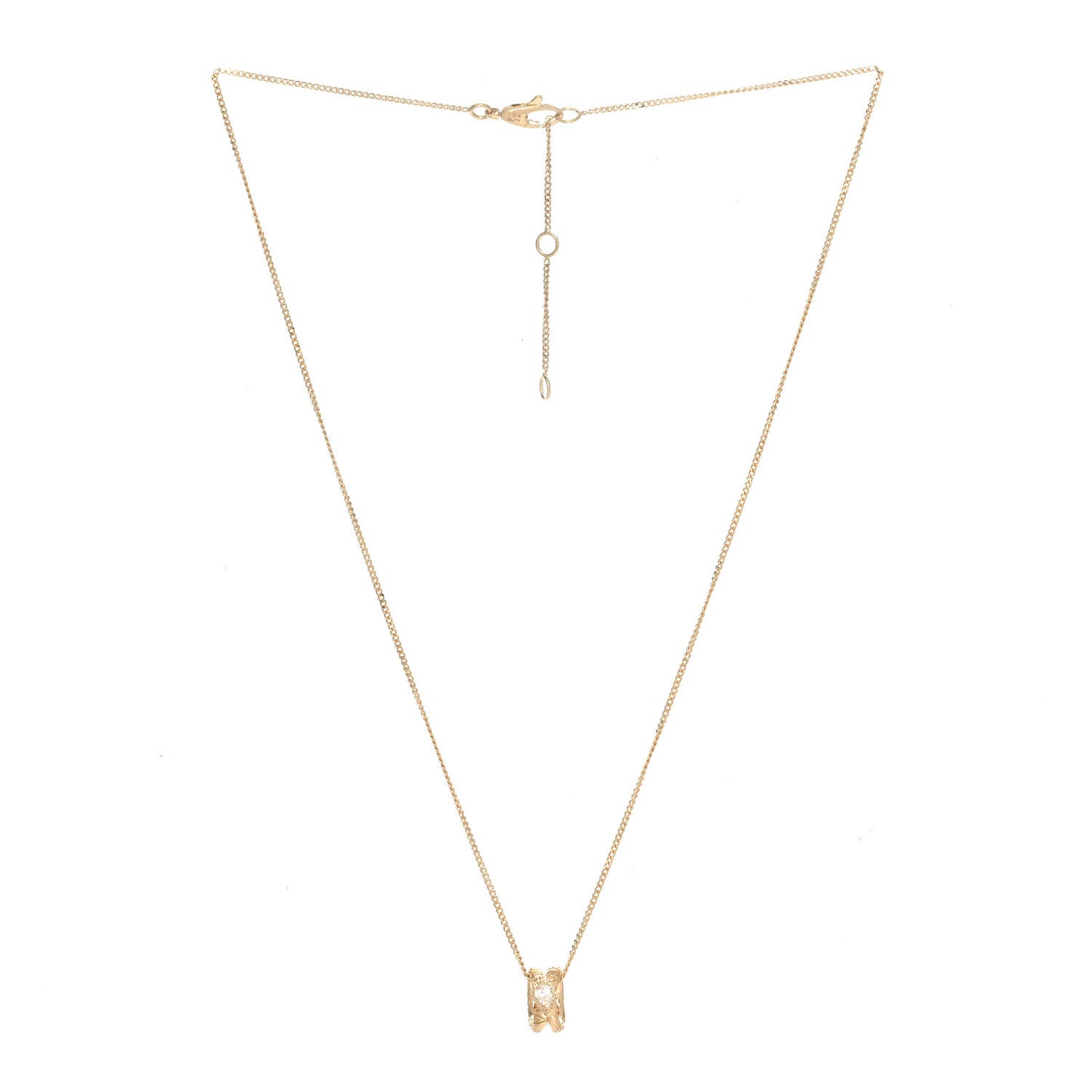 18K Yellow Gold Diamond Ouroboros Pendant Necklace
