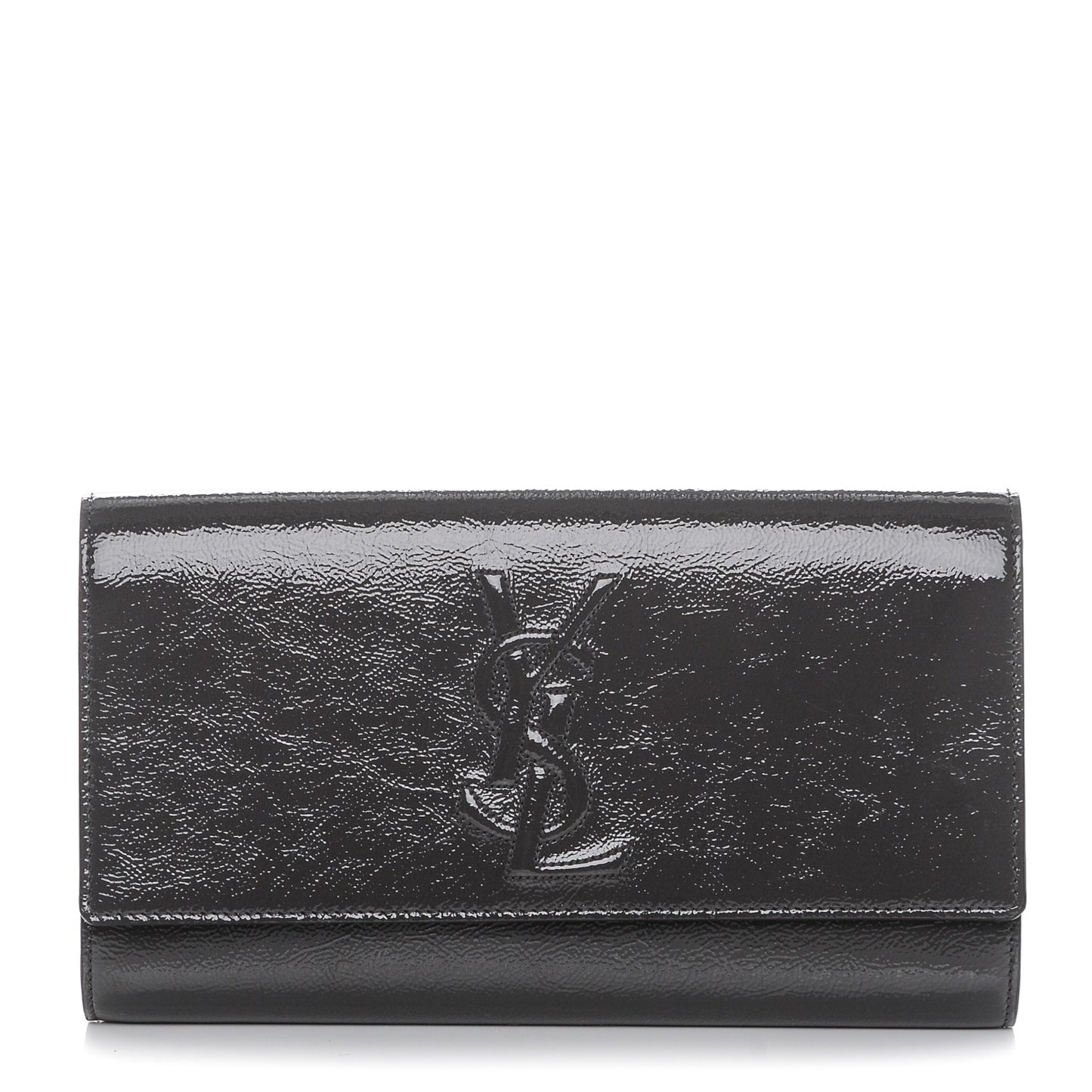 Textured Patent Monogram Large Belle de Jour Clutch Grey