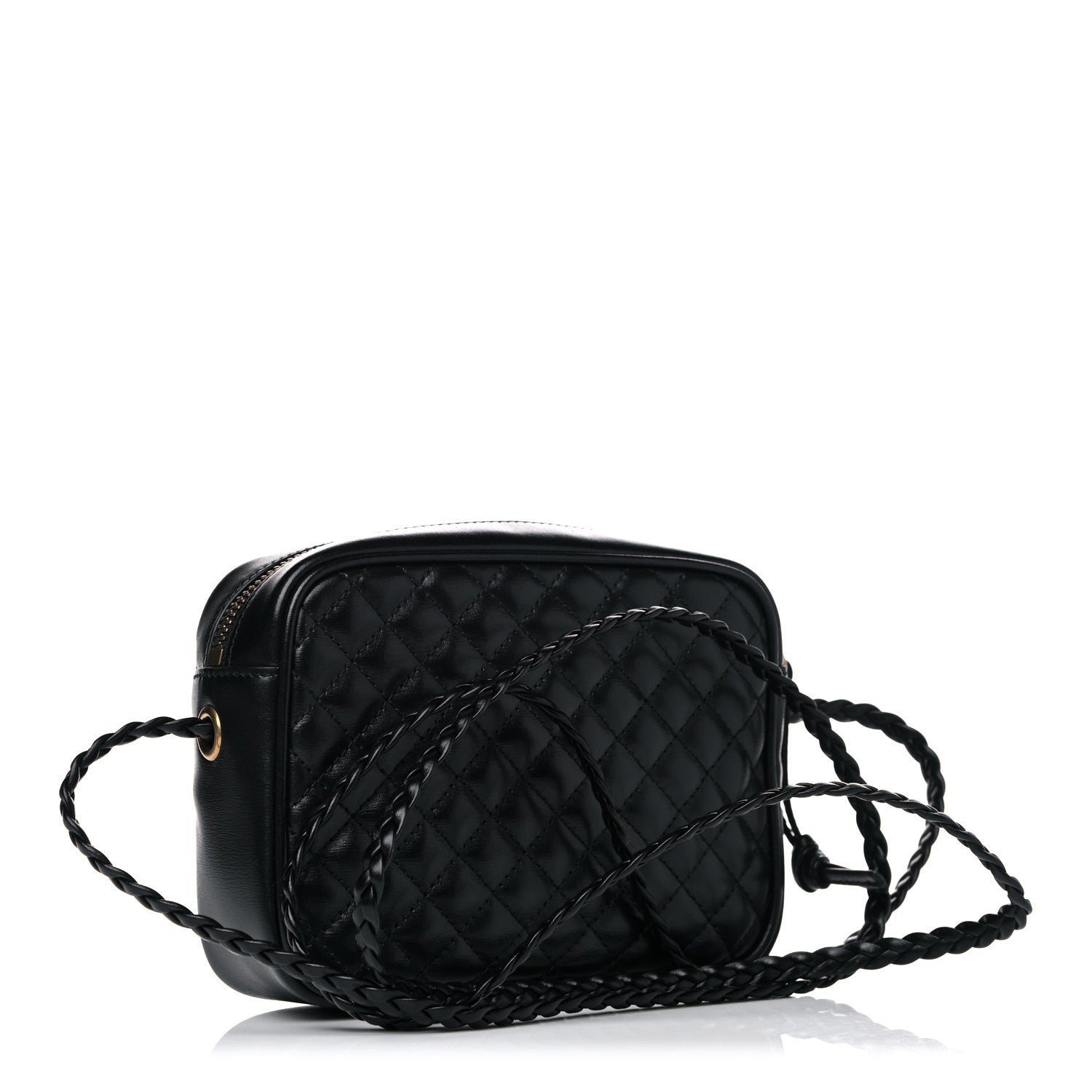 Gucci Calfskin Trapuntata Web Mini GG Shoulder Bag Black 3 of 7
