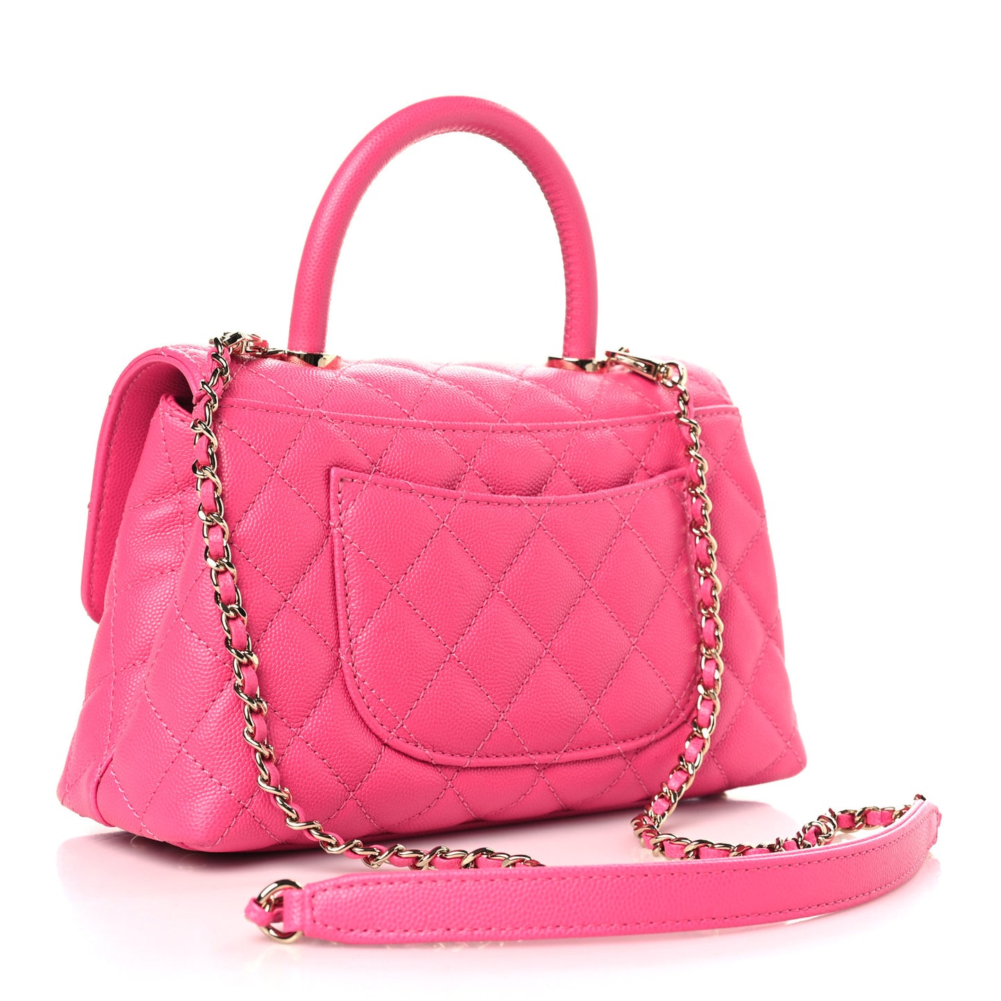 Caviar Quilted Mini Coco Handle Flap Rose