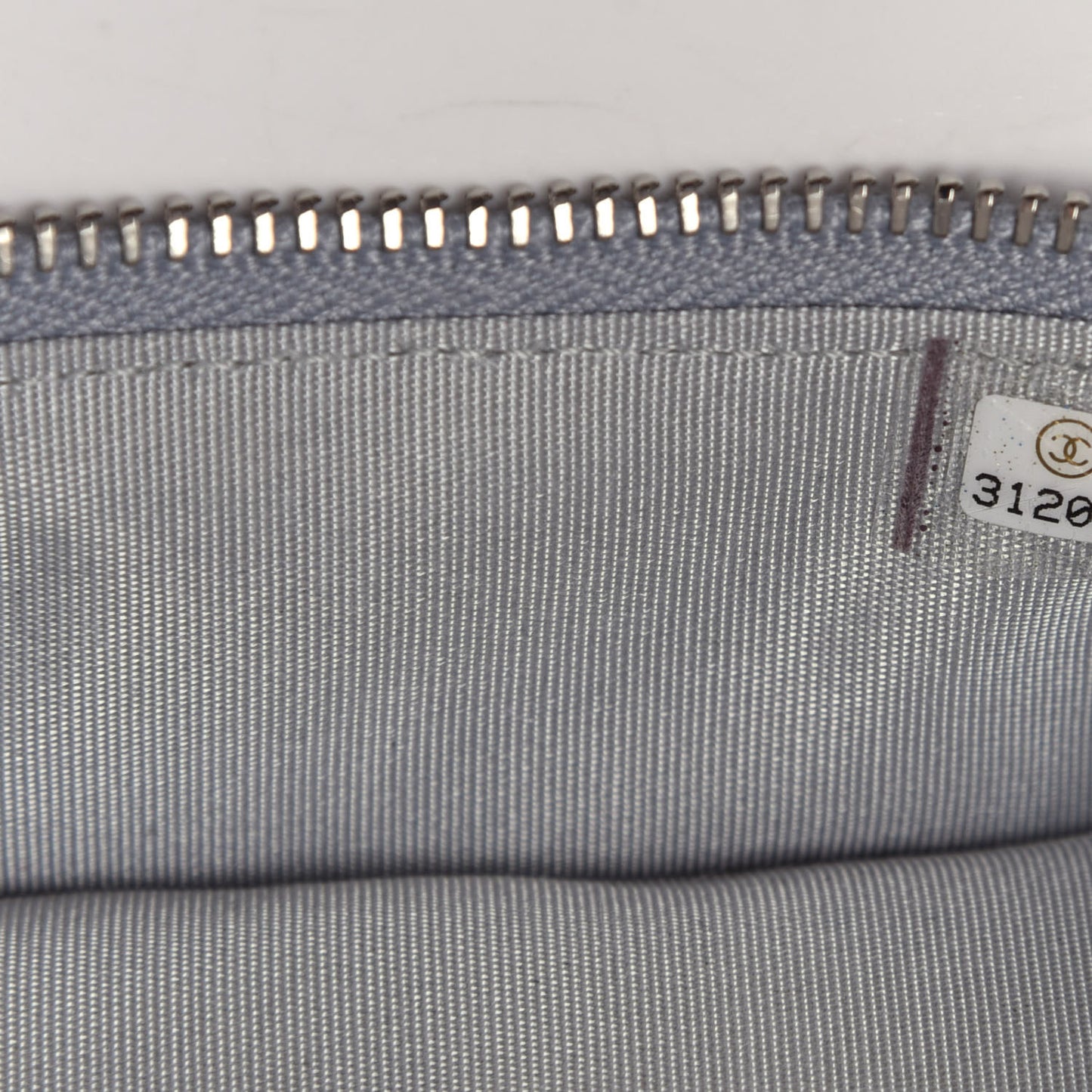 Metallic Caviar Quilted Mini Top Handle Vanity With Chain Silver