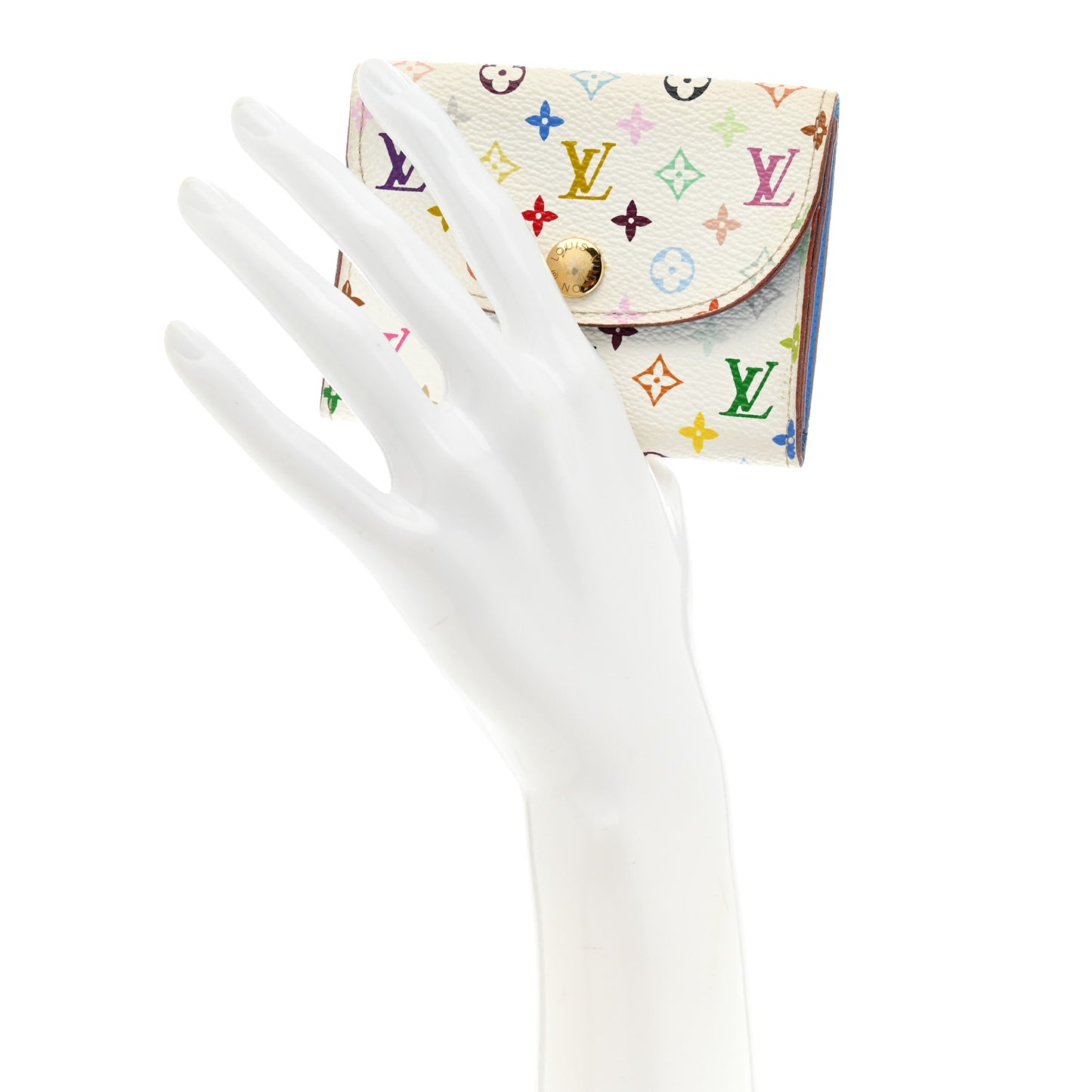 Monogram Multicolor Business Card Holder White Raisin