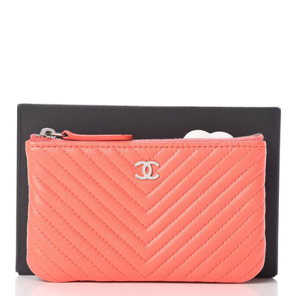 Chanel Calfskin Chevron Small Cosmetic Case Pink 8 of 8