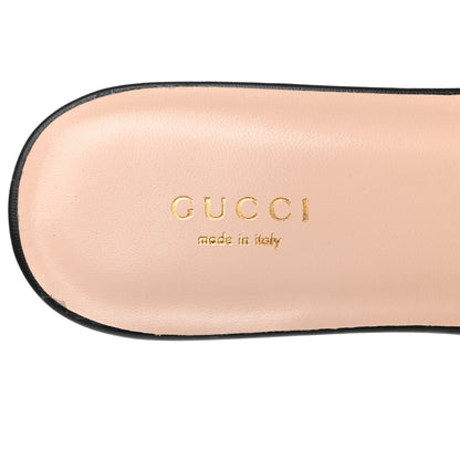 Gucci Malaga Kid GG Marmont Flat Slide Sandals 38.5 Black 6 of 8