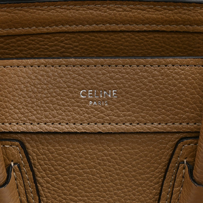 Celine Drummed Calfskin Nano Luggage Dune 6 of 11