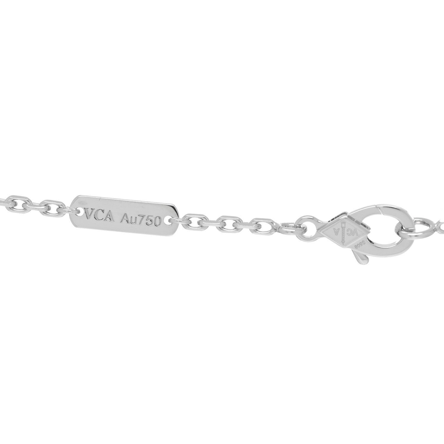 Van Cleef & Arpels 18K White Gold Mother of Pearl Magic Alhambra Pendant Necklace 4 of 4