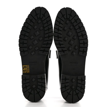 Hermes Calfskin Womens Faubourg Loafers 36 Black 5 of 8