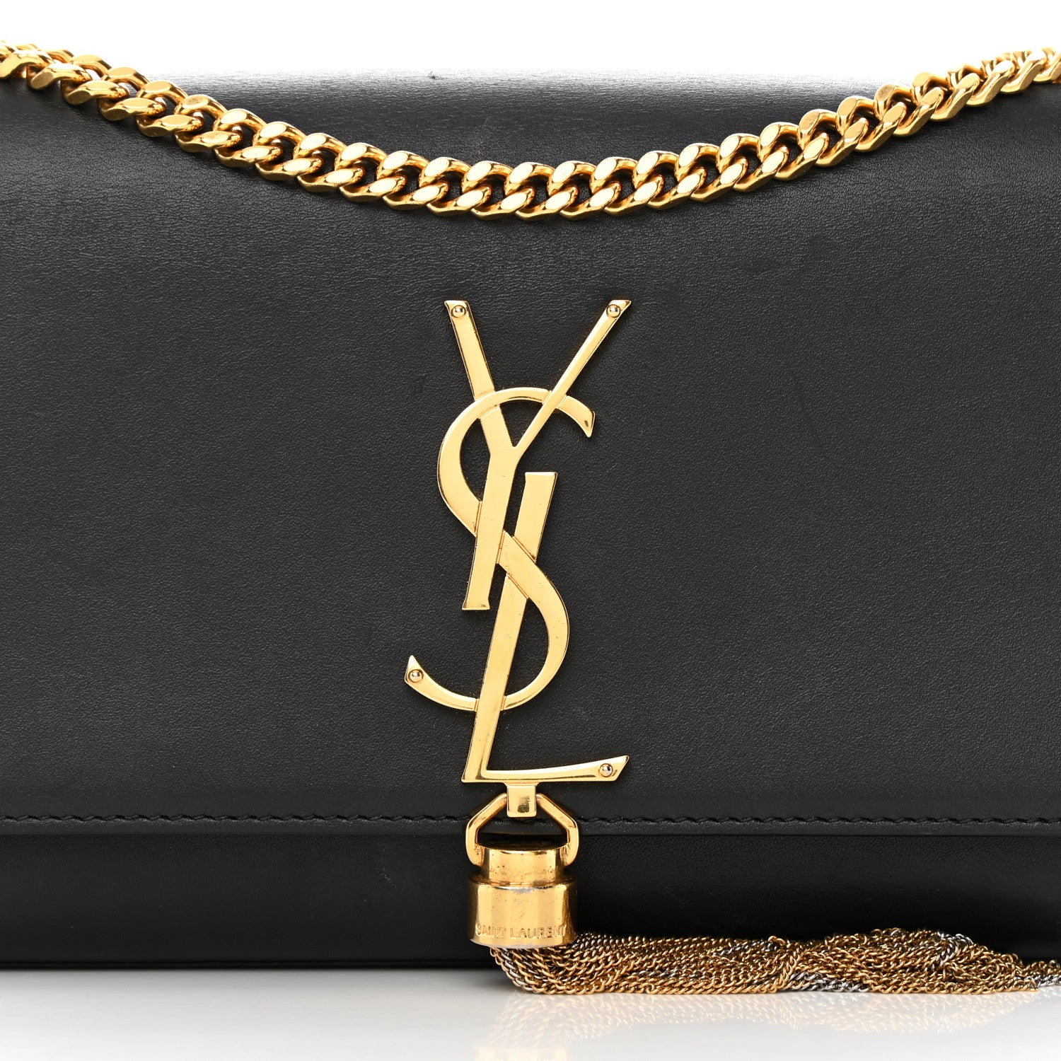 Saint Laurent Calfskin Small Classic Monogram Kate Tassel Satchel Black 8 of 17