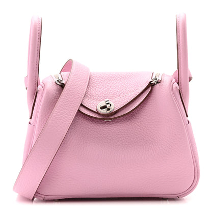 Hermes Taurillon Clemence Mini Lindy 20 Mauve Sylvestre 1 of 11