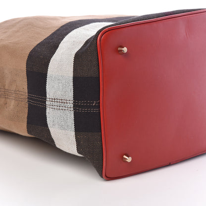 Burberry Canvas Mega Check Medium Ashby Hobo Cadmium Red 7 of 8