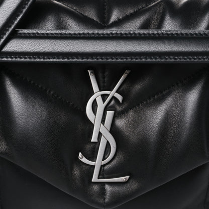 Saint Laurent Lambskin Quilted Small Loulou Puffer Monogram Chain Satchel Black 9 of 11