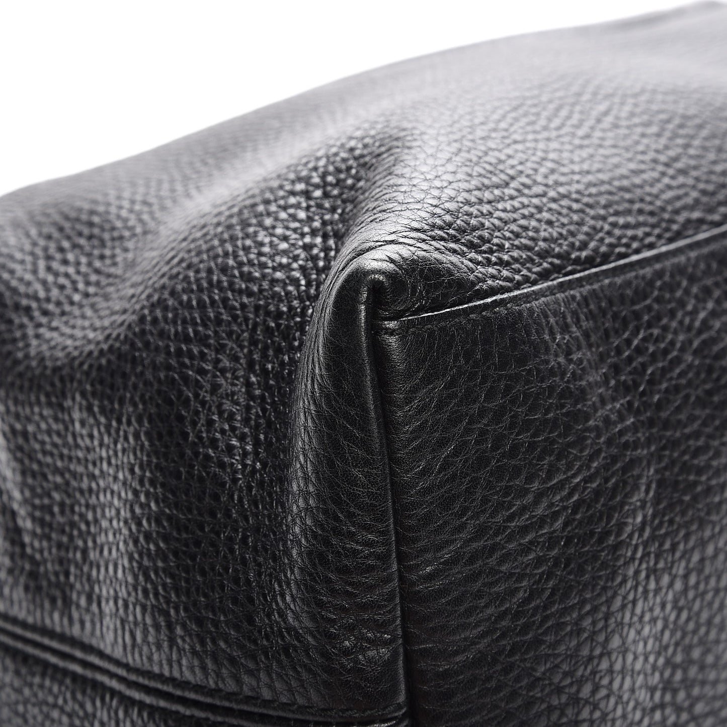 Pebbled Calfskin Large Soho Chain Shoulder Bag Black