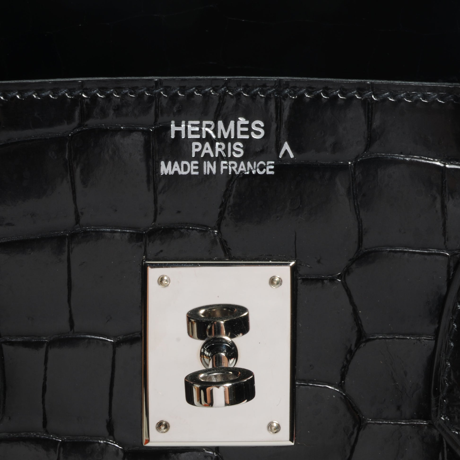 Hermes Shiny Porosus Crocodile Birkin 35 Black 8 of 11