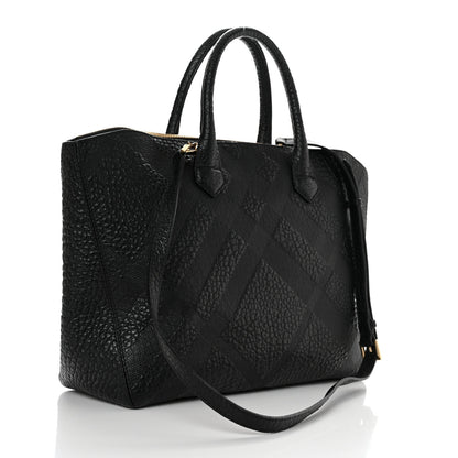 Burberry Heritage Grain Check Embossed Medium Dewsbury Tote Black 3 of 12