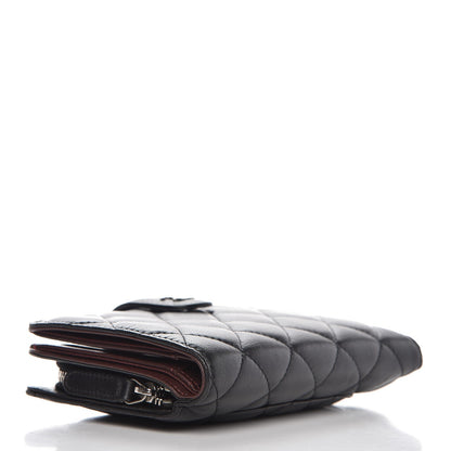 Chanel Lambskin Quilted Zipped Pocket Wallet Black 4 of 10