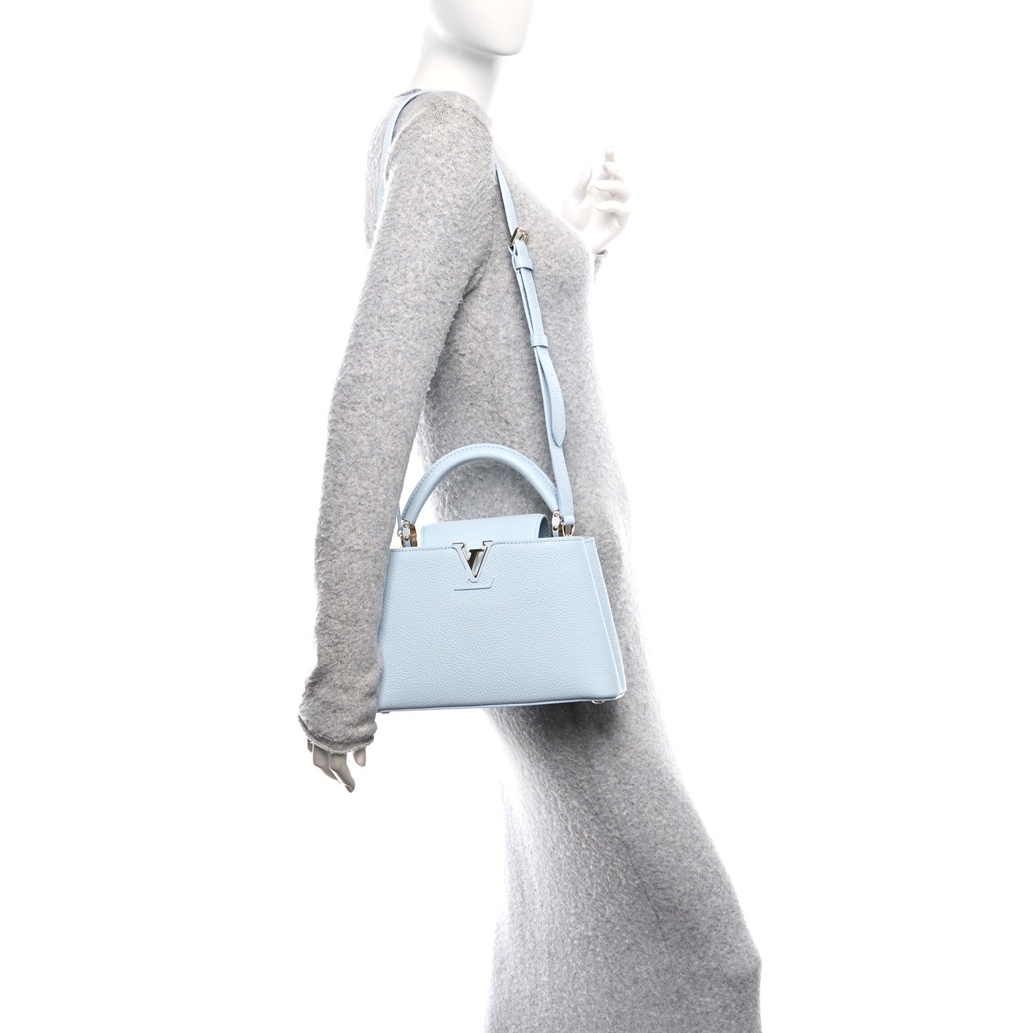 Louis Vuitton Taurillon Capucines BB Olympe Blue 2 of 10