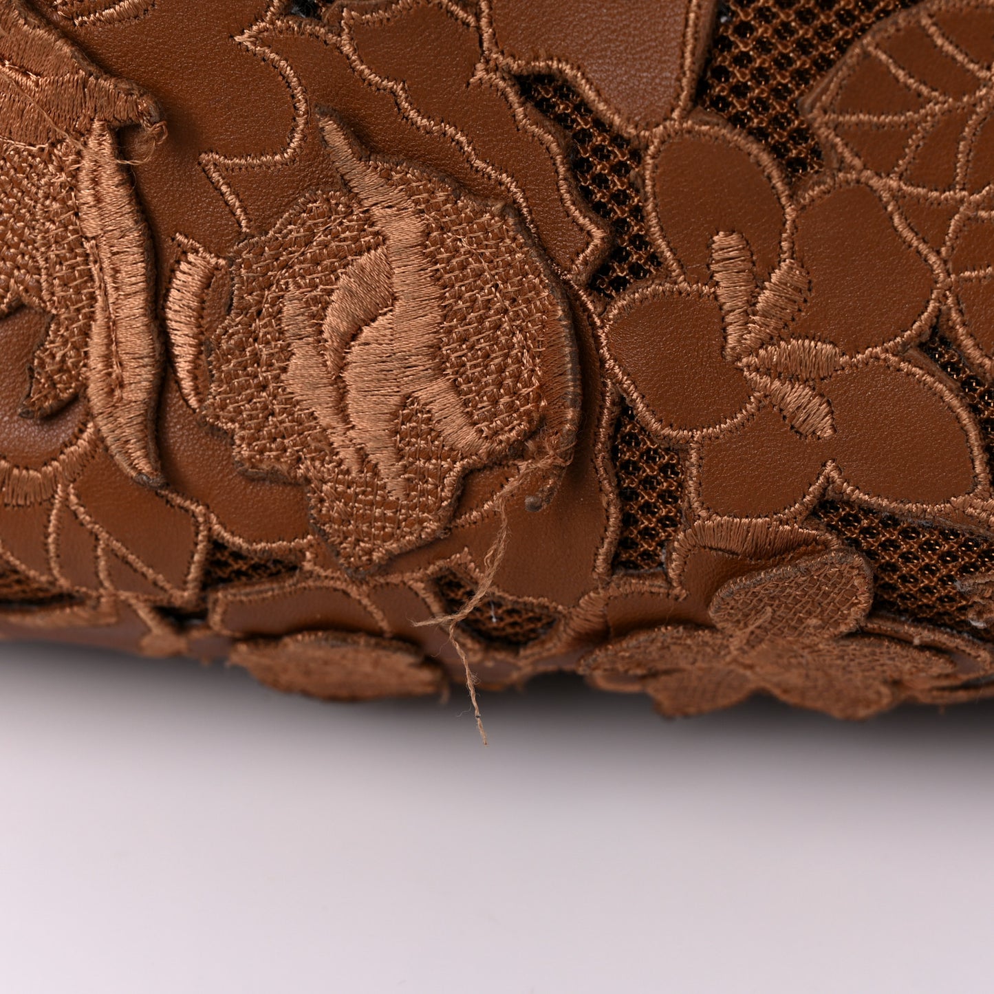 Vitello Lace Demetra Satchel Cognac