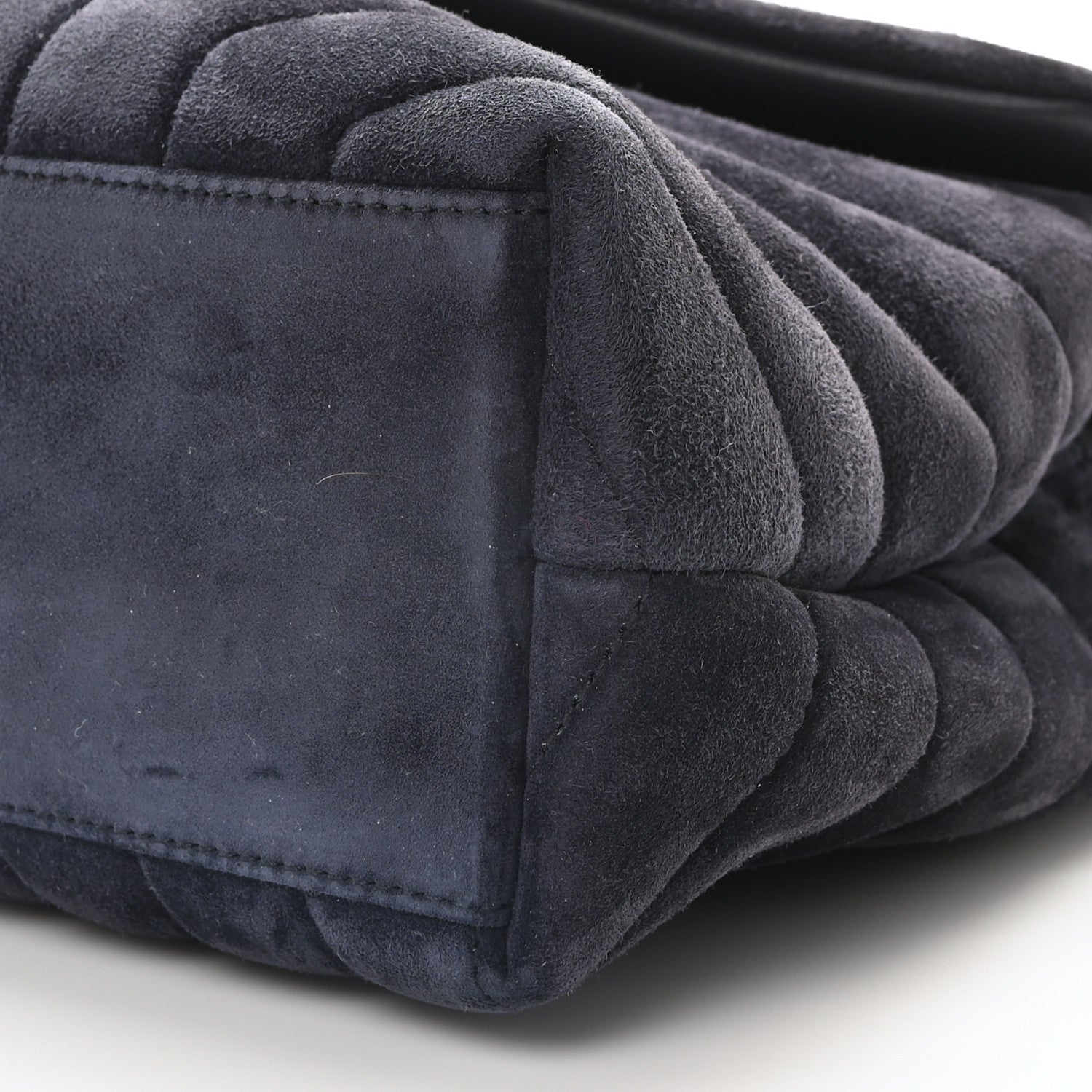 Saint Laurent Suede Calfskin Y Quilted Monogram Small Loulou Chain Satchel Deep Marine 9 of 9