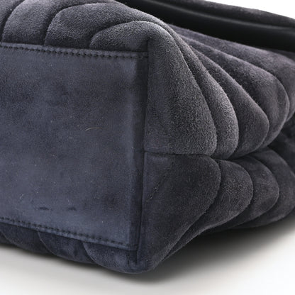 Saint Laurent Suede Calfskin Y Quilted Monogram Small Loulou Chain Satchel Deep Marine 9 of 9