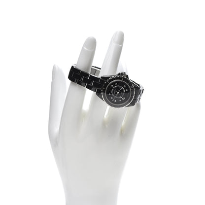 Chanel Stainless Steel Ceramic Diamond 29mm J12 Quartz Watch Black 2 of 6