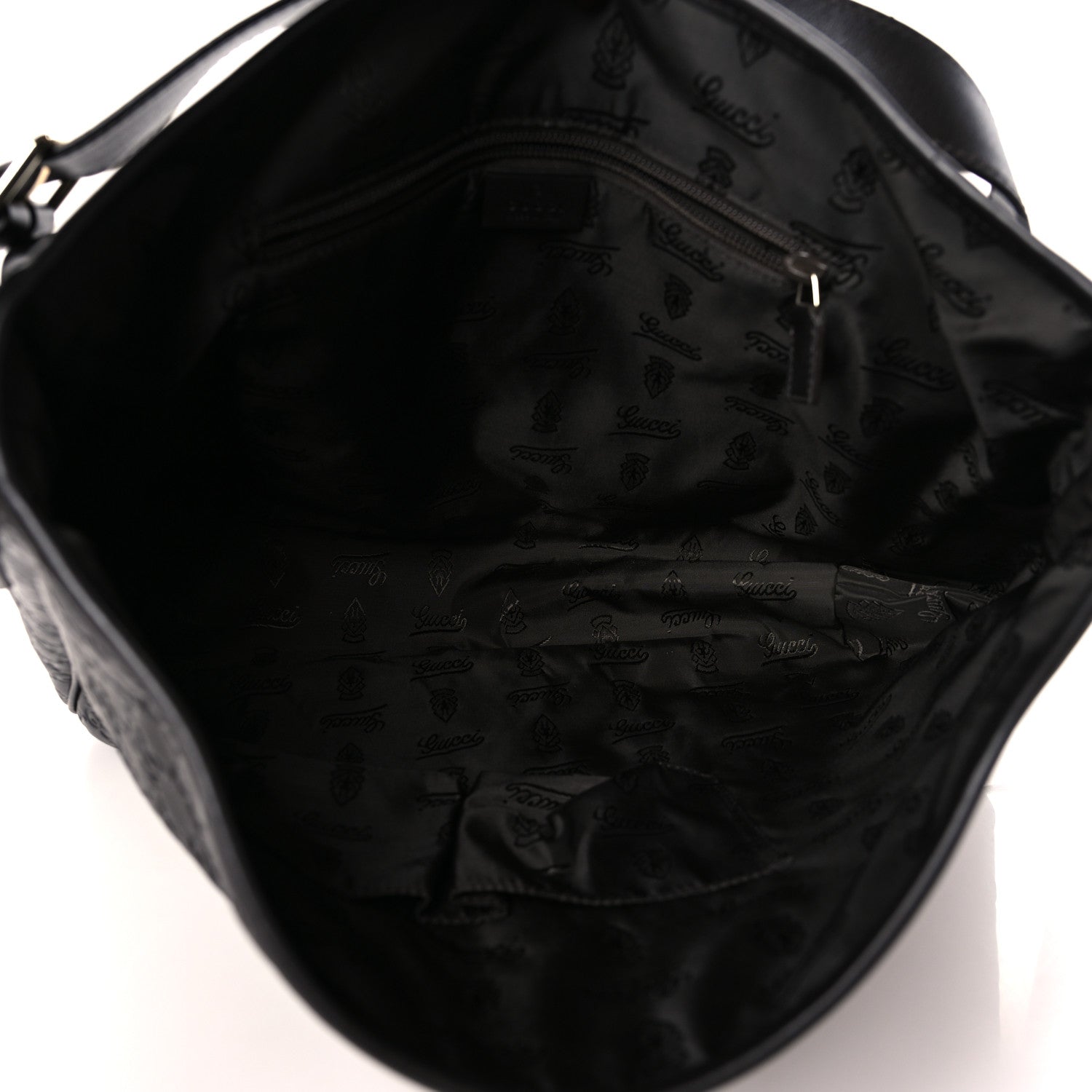 Gucci Guccissima Medium Flap Messenger Bag Black 5 of 9