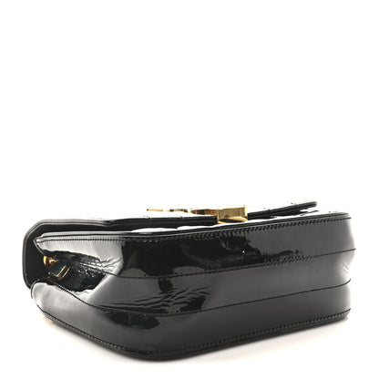 Saint Laurent Patent Calfskin Matelasse Monogram Small Vicky Chain Bag Black 4 of 10