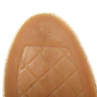 Chanel Lambskin CC Espadrilles 36 Beige Black 9 of 11