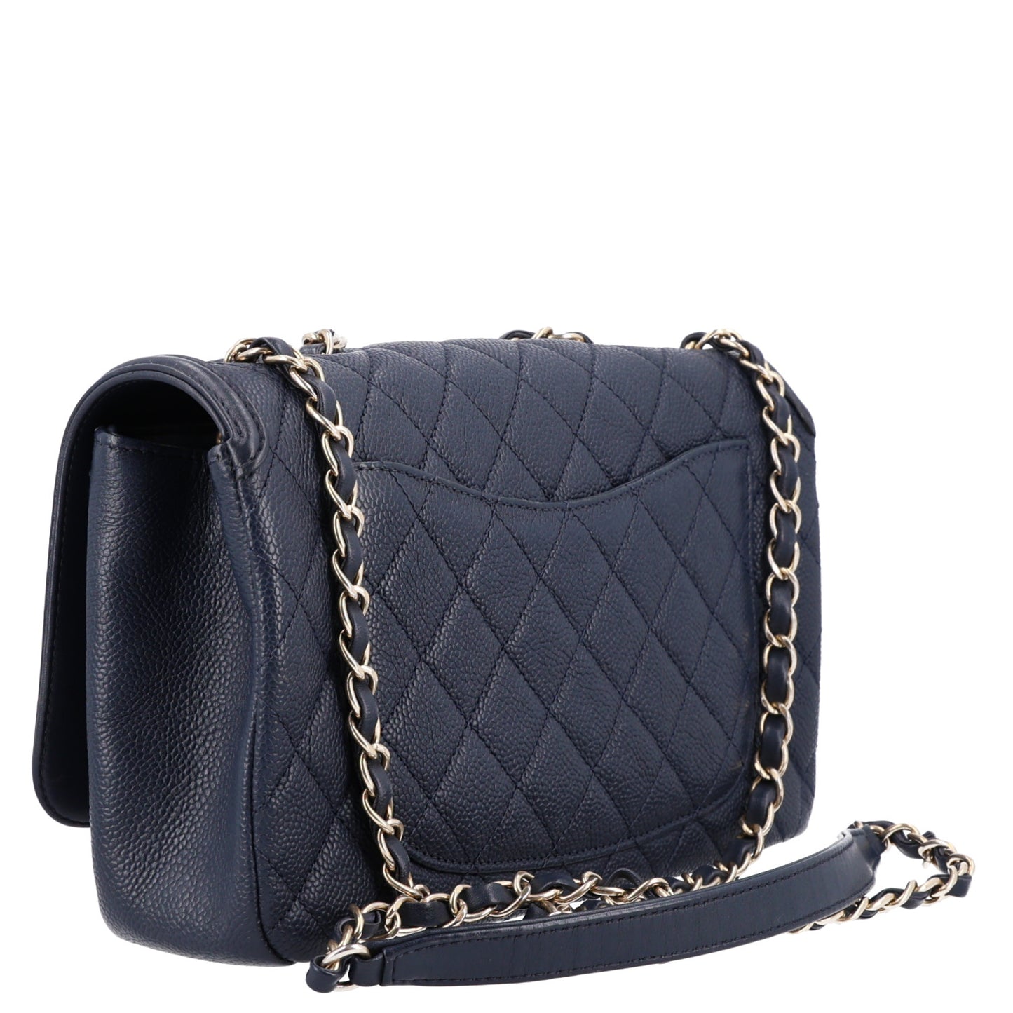 Caviar Quilted Medium CC Filigree Flap Navy
