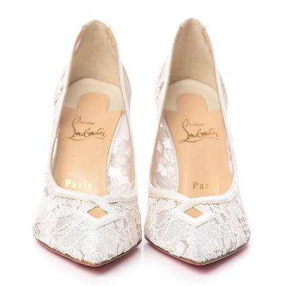 Christian Louboutin Lace Satin Neoalto 85 Pumps 37 Latte 2 of 14