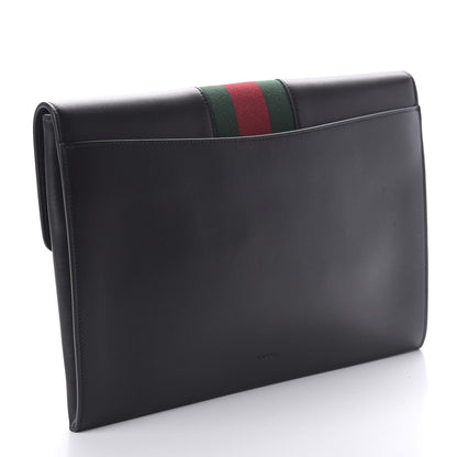 Gucci Calfskin Maxi Sylvie Clutch Black 3 of 10