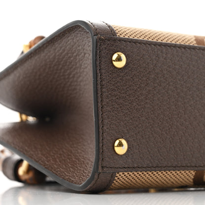 Gucci Monogram Jumbo GG Textured Dollar Calfskin Mini Diana Tote Bag Camel Ebony New Acero 9 of 10