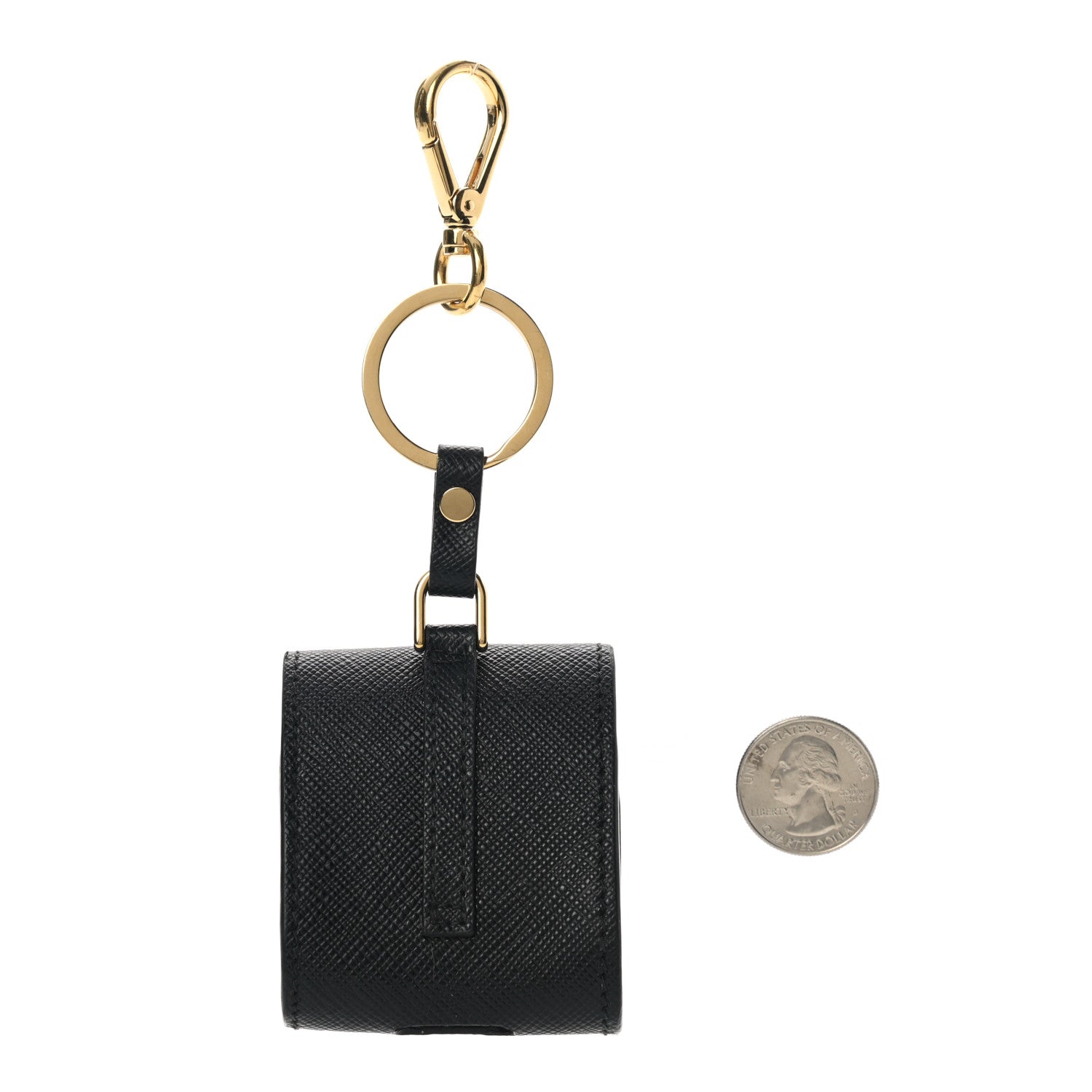 Prada Saffiano Airpods Case Trick Keychain Black 2 of 6