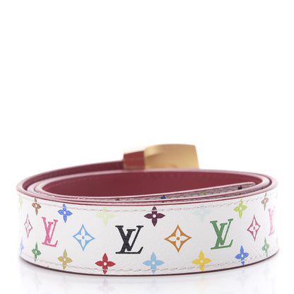 Louis Vuitton Monogram Multicolor LV Cut Reversible Belt 80 32 White Grenade 2 of 8