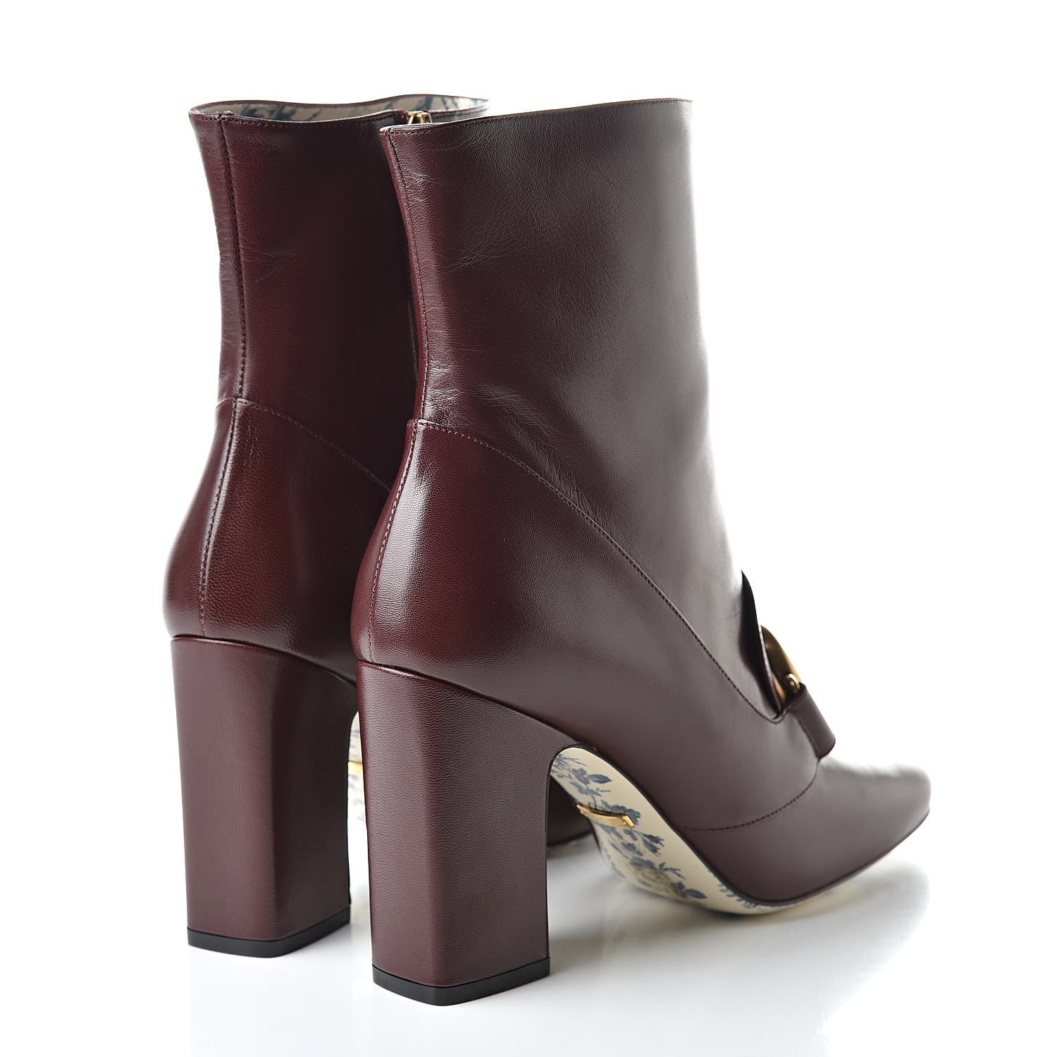 Gucci Malaga Kid GG Victoire 95mm Ankle Boots 38.5 Vintage Bordeaux 4 of 9