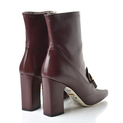 Gucci Malaga Kid GG Victoire 95mm Ankle Boots 38.5 Vintage Bordeaux 4 of 9