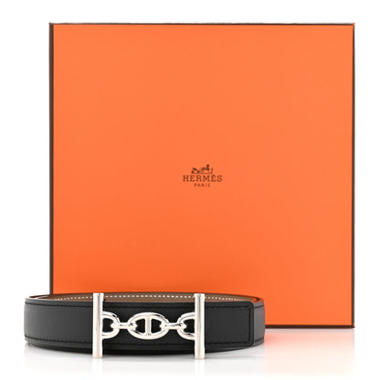 Hermes Swift Epsom 24mm Lagune Belt 80 Black Etoupe 6 of 6