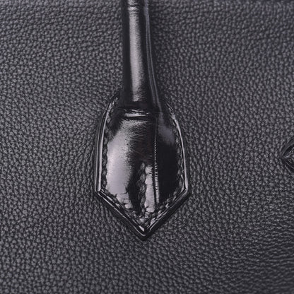 Hermes Taurillon Novillo Shiny Niloticus Crocodile Birkin Touch 25 Black 19 of 42