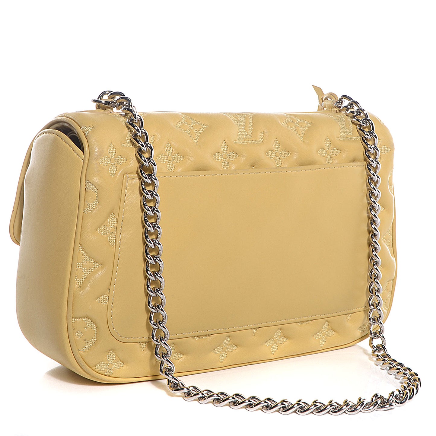 Lambskin Mama Broderie Pochette Jaune Pale