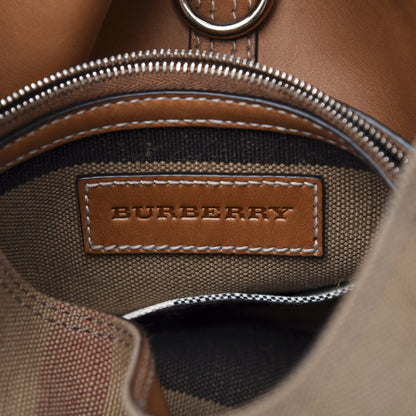 Burberry Canvas Mega Check Medium Ashby Hobo Saddle Brown 7 of 13