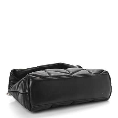 Saint Laurent Lambskin Quilted Toy Loulou Puffer Monogram Chain Satchel Black 4 of 10