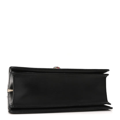 Gucci Calfskin Sylvie Web Small Queen Margaret Top Handle Bag Black White 4 of 10