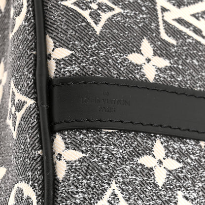 Louis Vuitton Denim Monogram Jacquard Speedy Bandouliere 25 Black 7 of 10