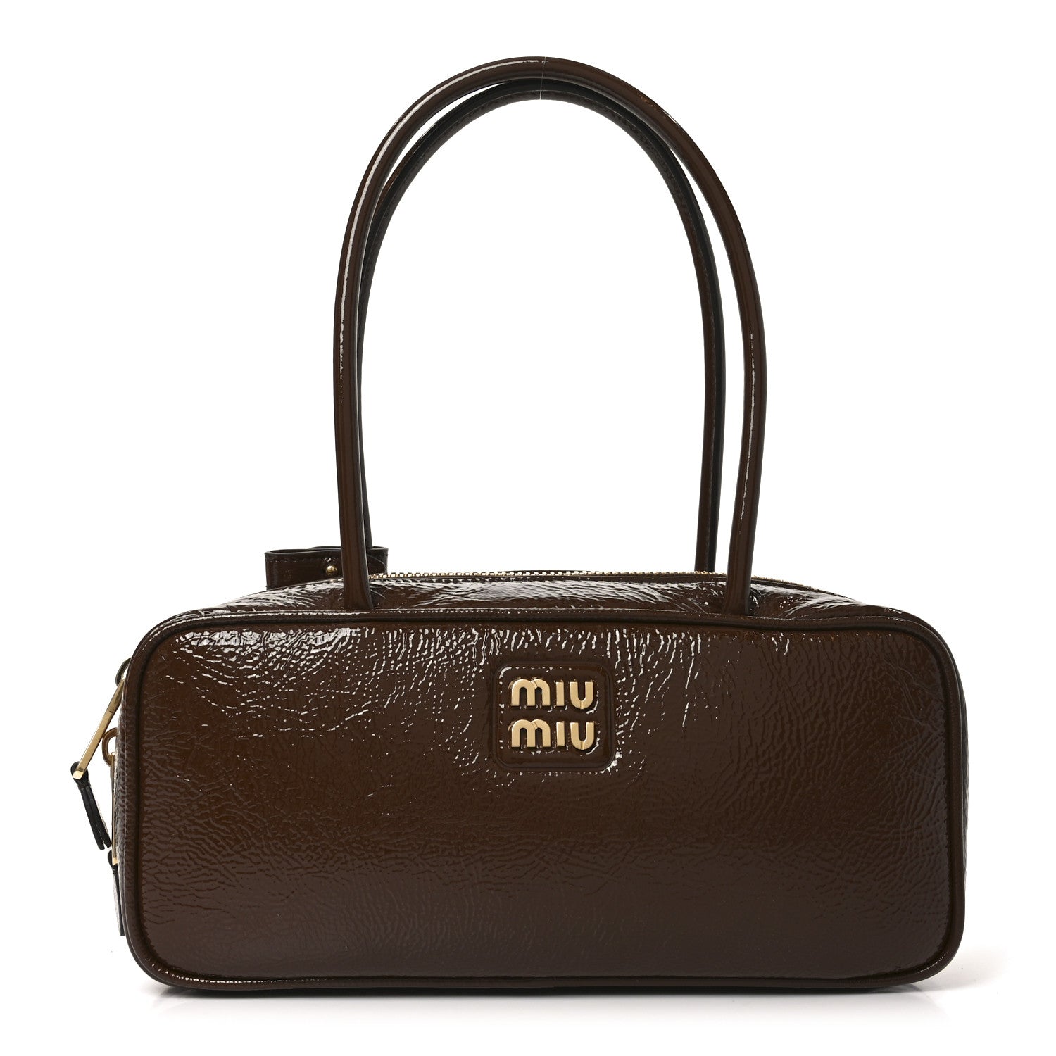Miu Miu Naplak Patent Small Beau Top Handle Bag Palissandro 1 of 9