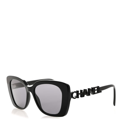 Chanel Acetate Strass Polarized Square Sunglasses 5422-B Black 1 of 8