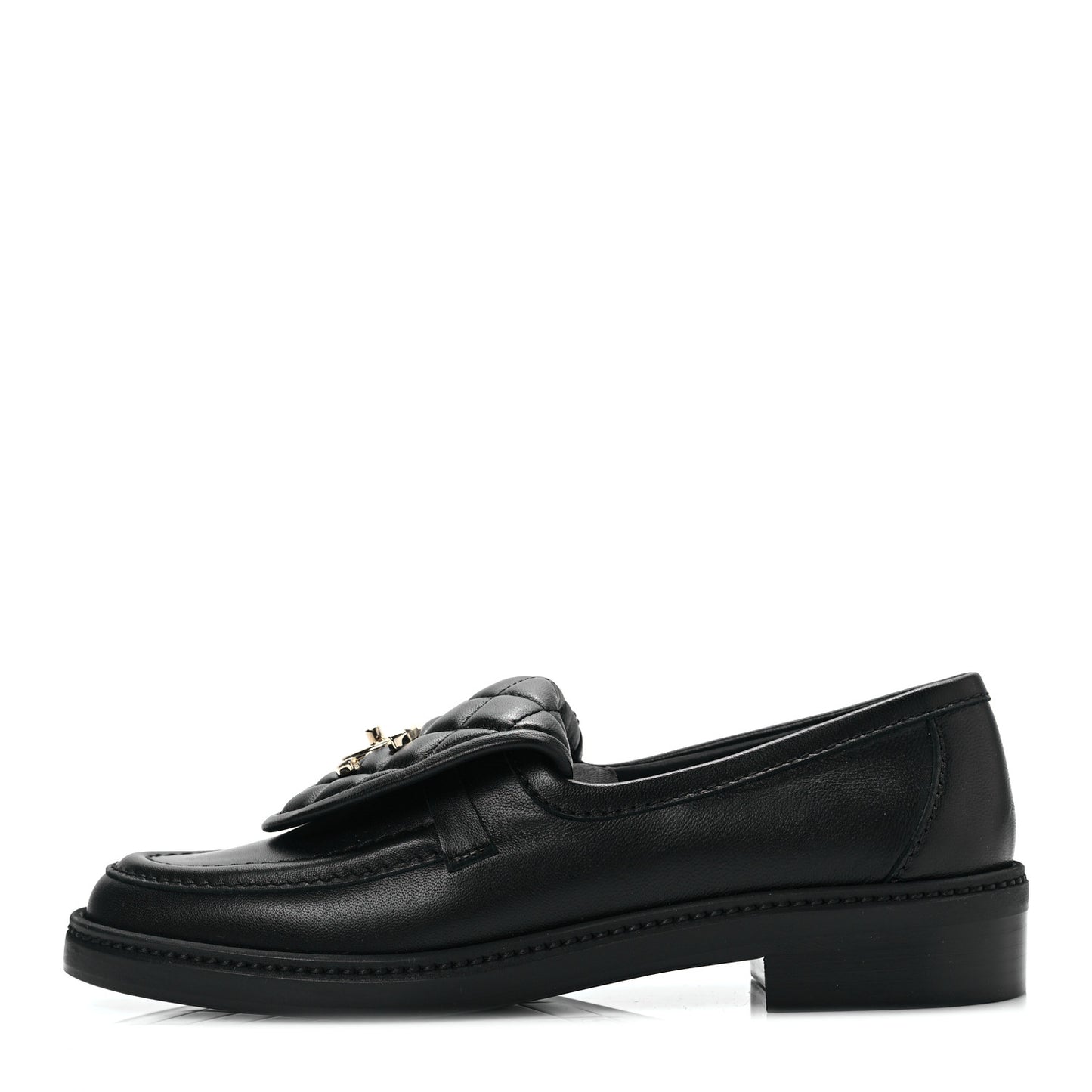 Lambskin Quilted CC Turnlock Loafers 37.5 Black