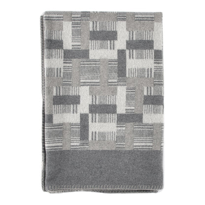 Hermes Wool Cashmere Avalon Paper Block Blanket Gris Acier 1 of 3