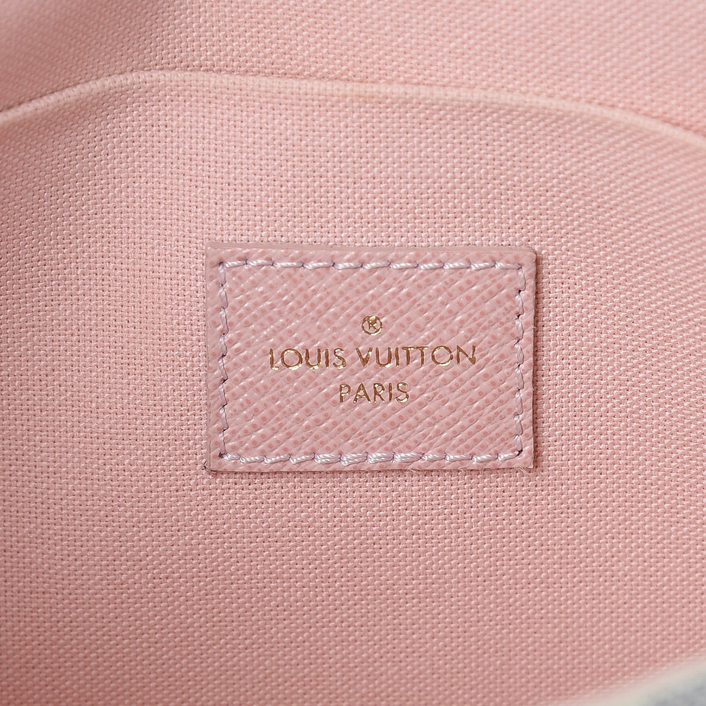 Damier Azur Pochette Felicie Chain Wallet Rose Ballerine