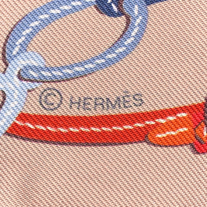 Hermes Silk Brides De Gala Applique Pique Twilly Rose Poudre Bleu 4 of 4