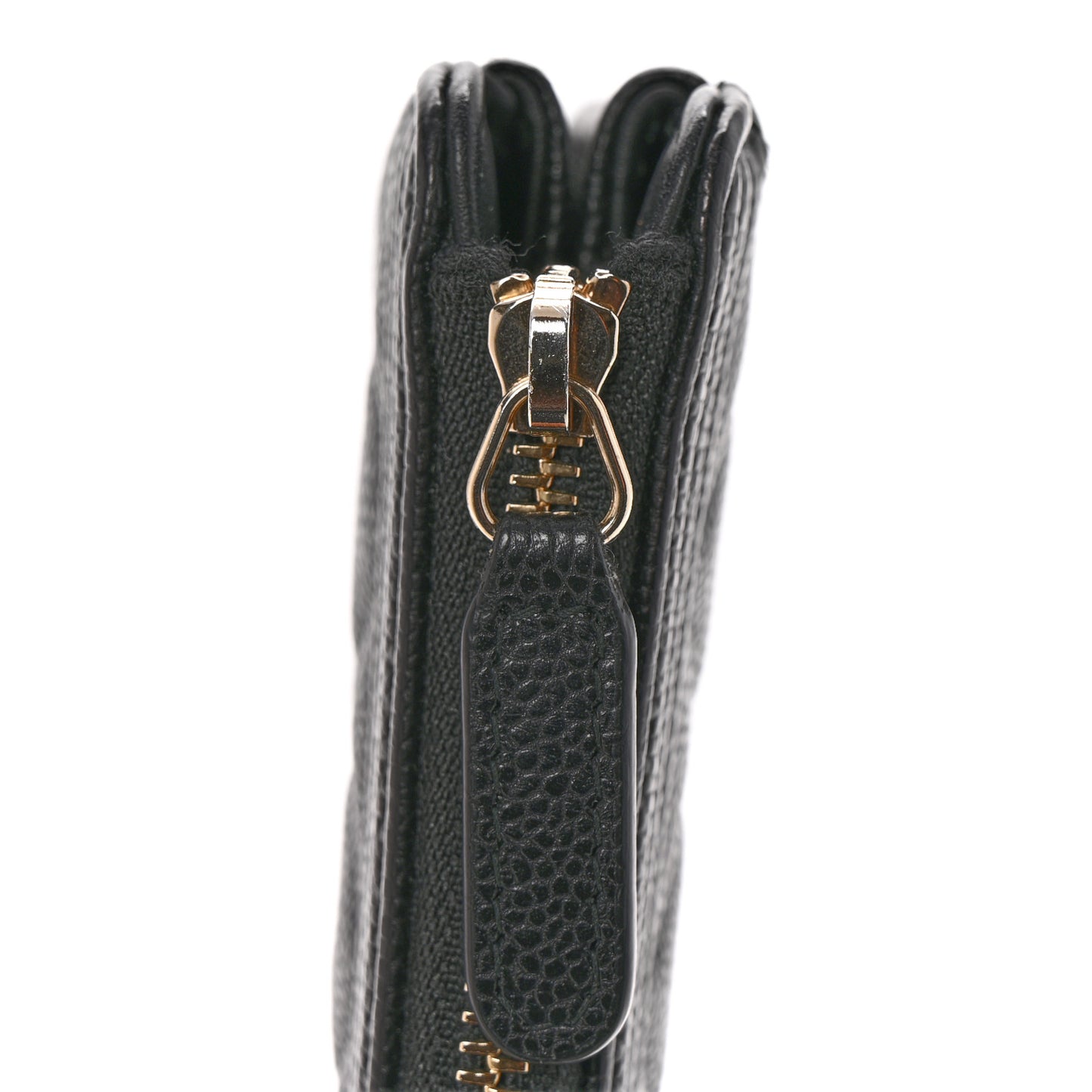 Caviar Quilted Small Zipped Boy Pouch Black