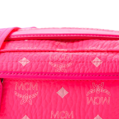 MCM Visetos Small Original Crossbody Bag Neon Pink 9 of 9